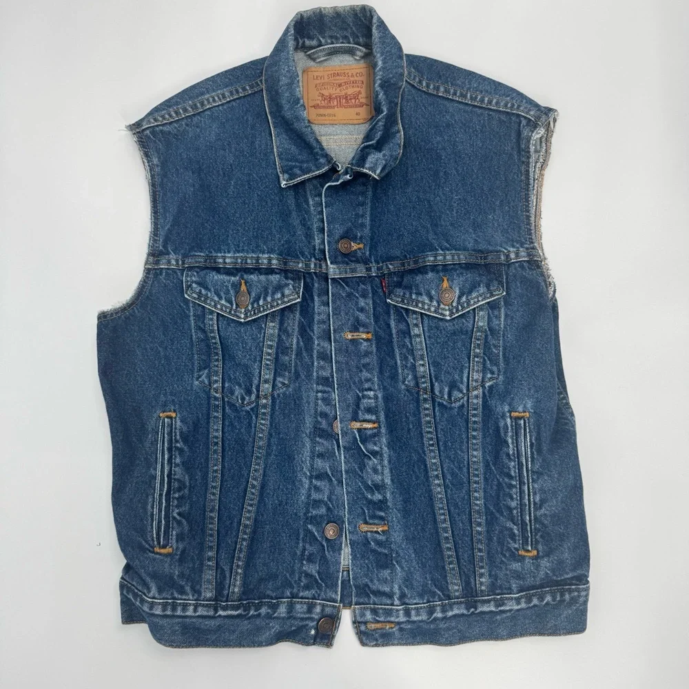 Levi Strauss‎ Upcycled Denim Vest Type 3 | Vile Company Detroit Punk Alternative
